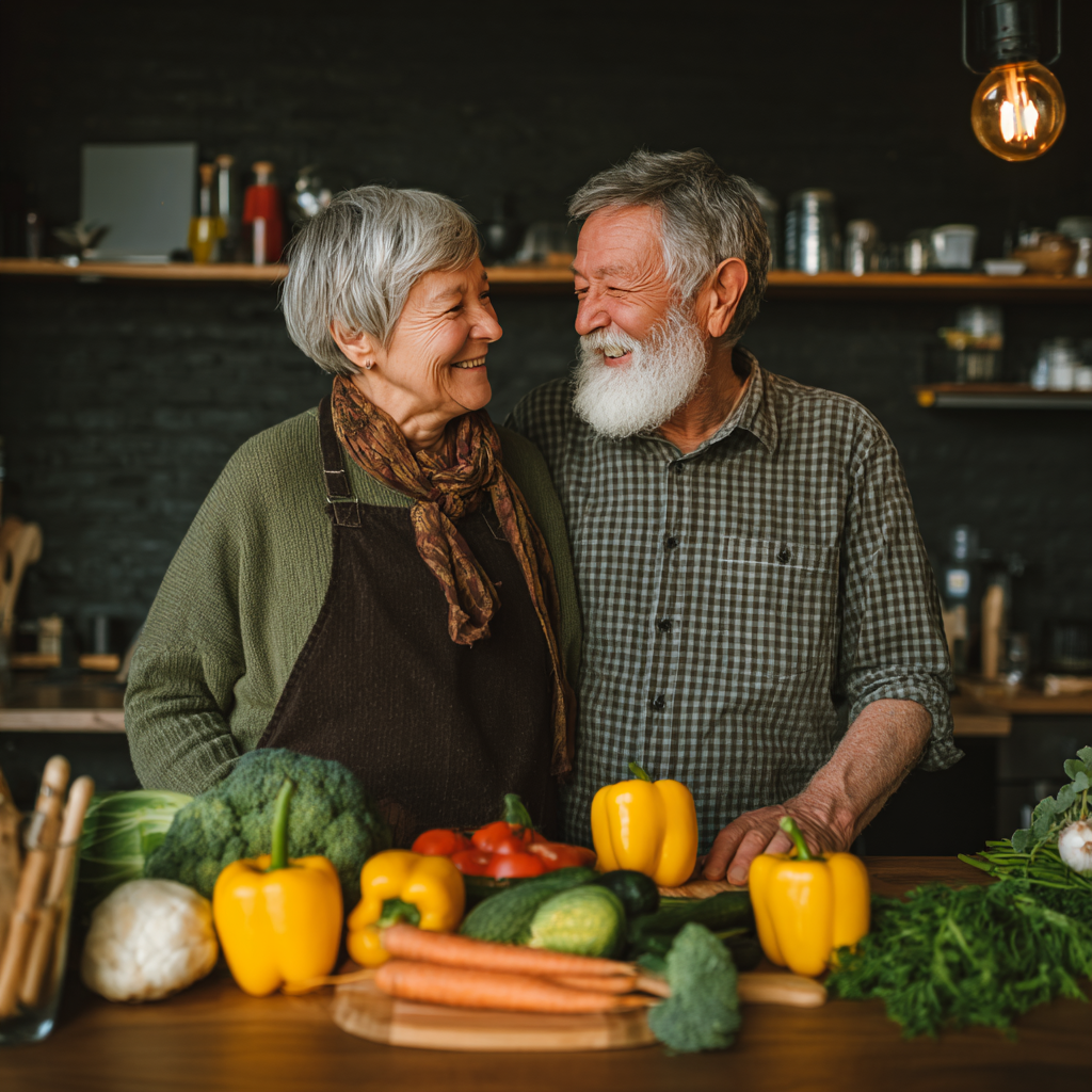 Active Ukrainian senior woman stretching outdoors in a park, wearing comfortable workout clothes, with trees in the background